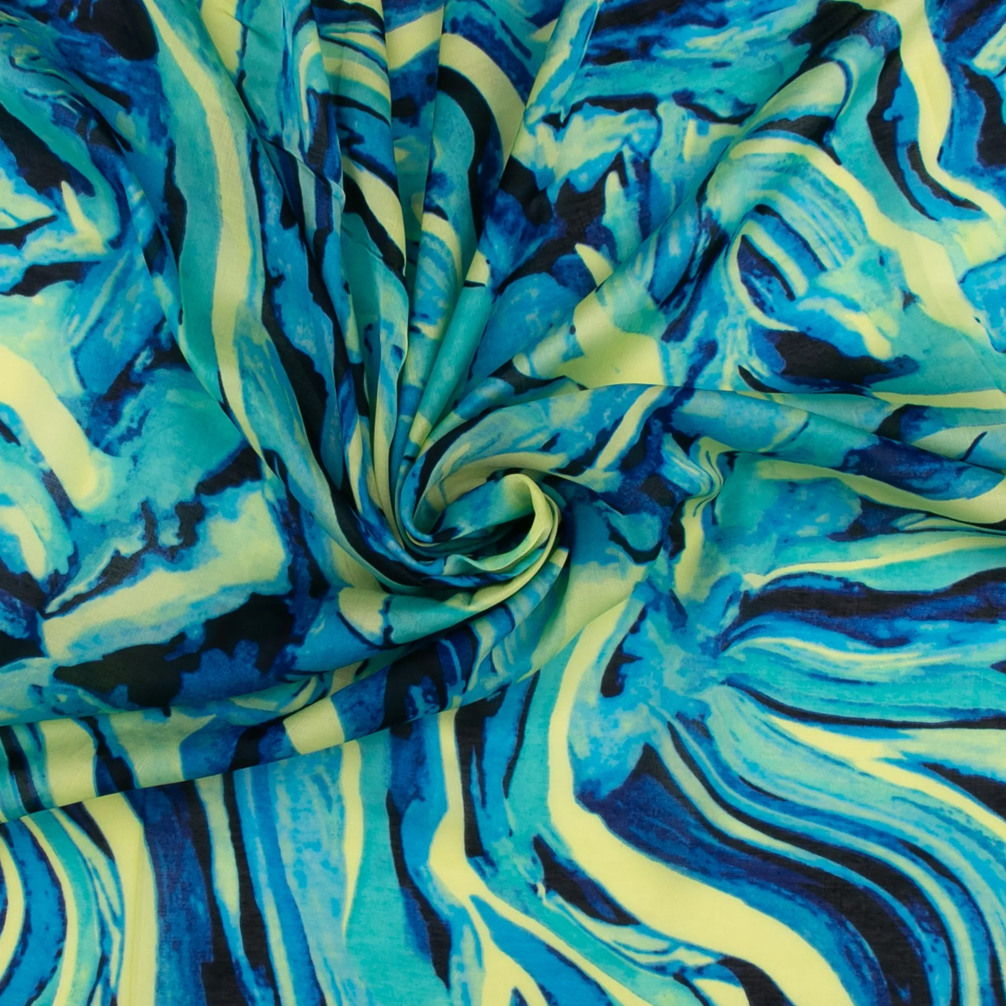 Printed Faux Silk - BRIANA - 009 - Blue