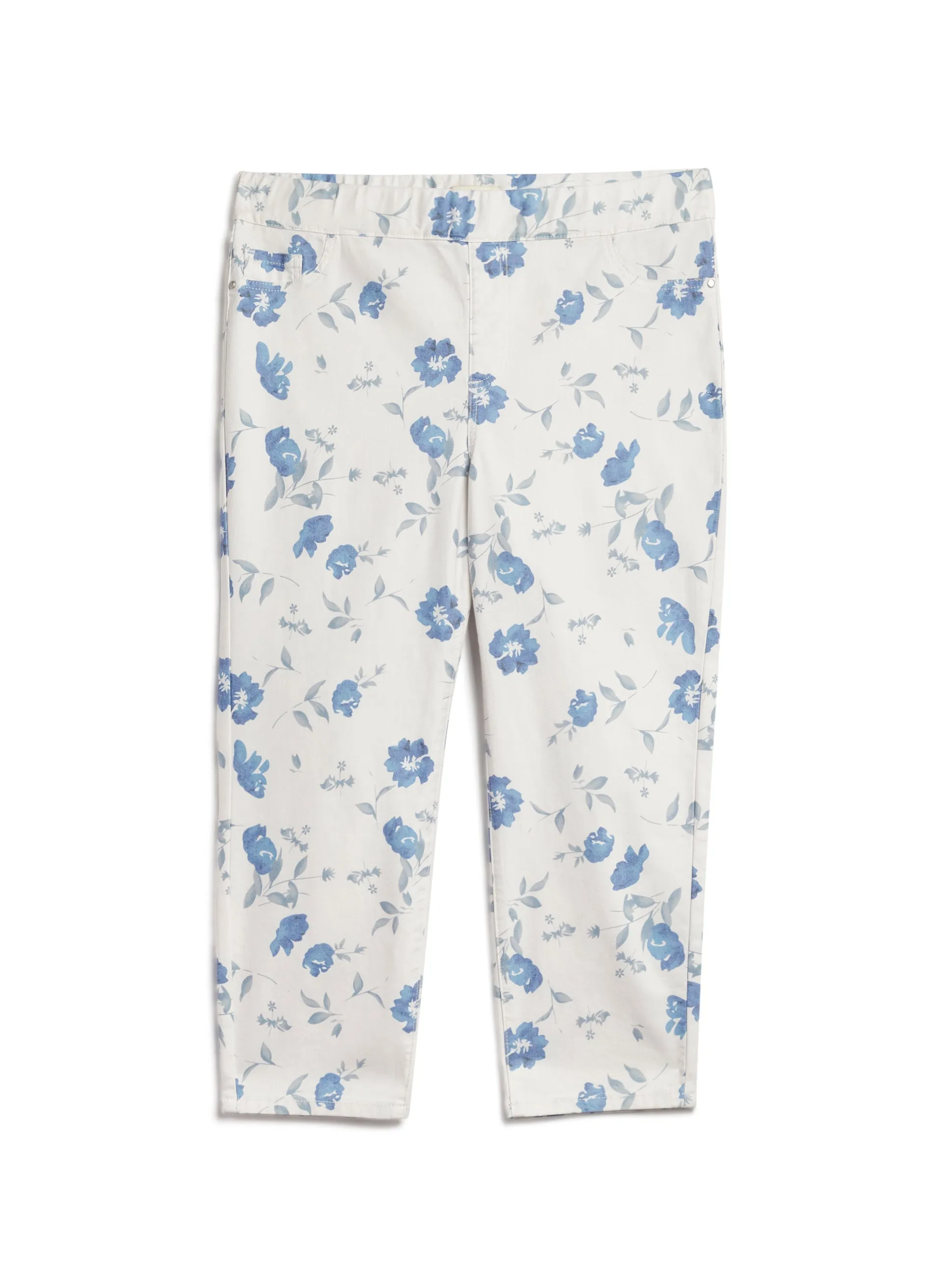 Pull-On Floral Print Jeans