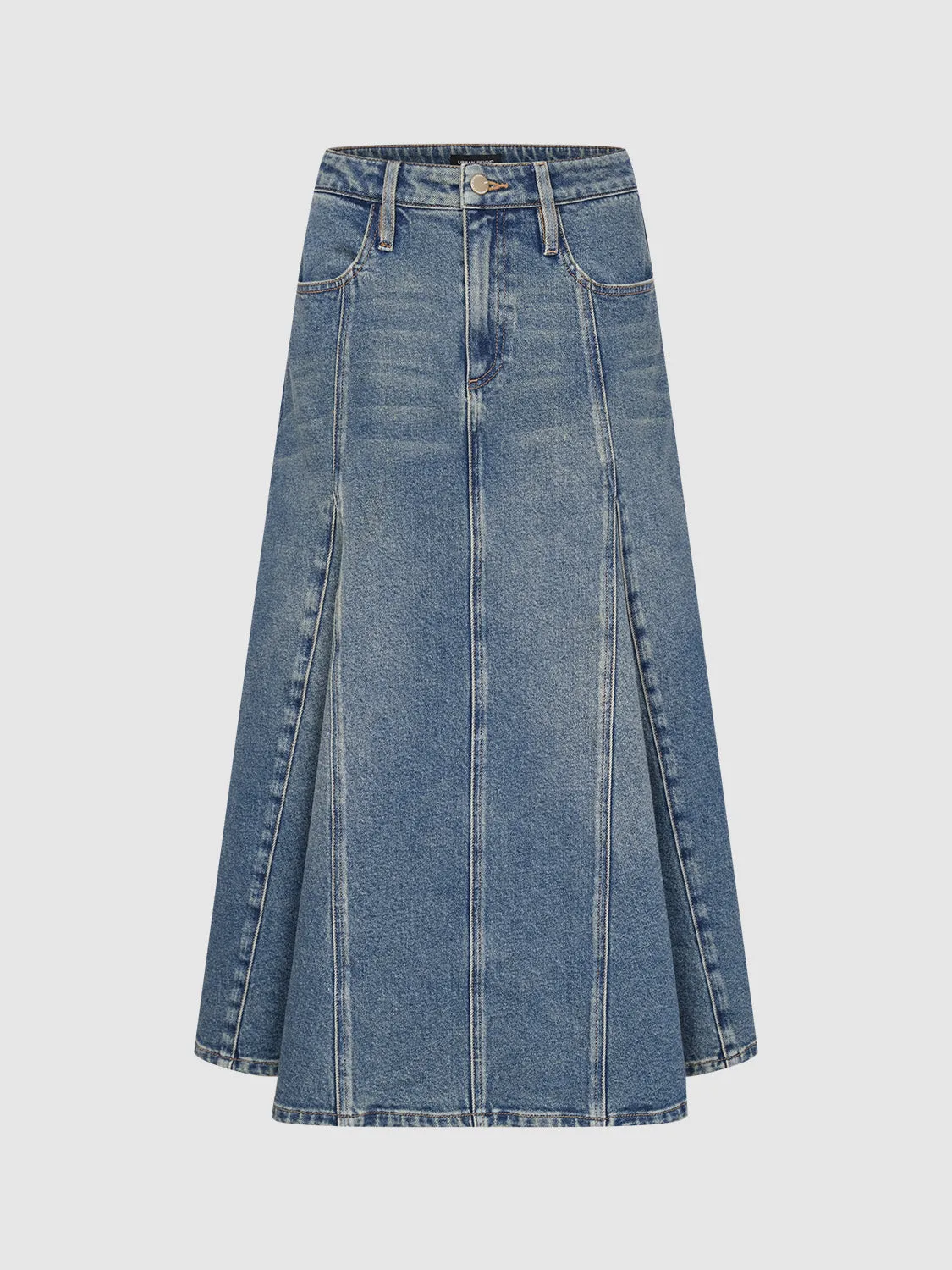 Regular Midi Denim Skirts