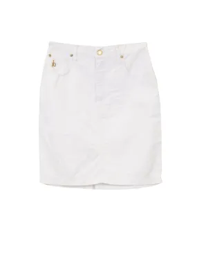 RoccoBarocco White Denim Skirt