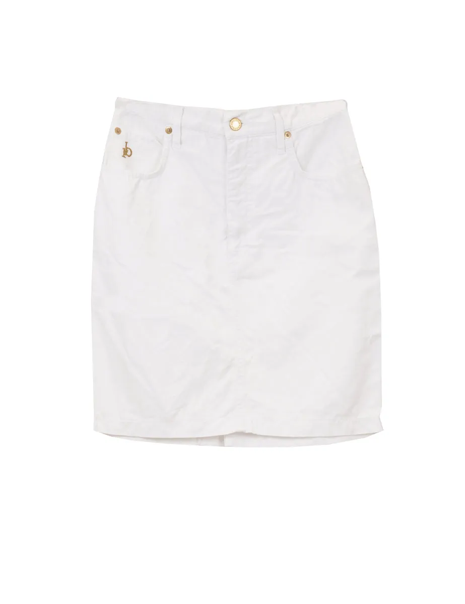 RoccoBarocco White Denim Skirt