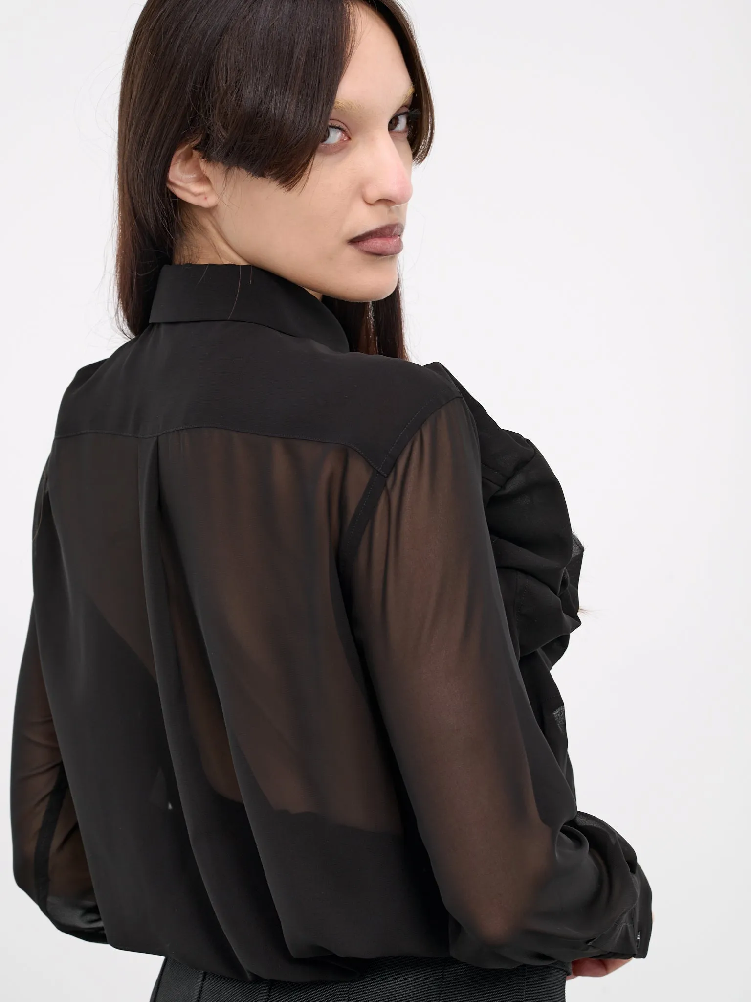 Ruffle Appliqué Blouse (GM-B003-051-BLACK)