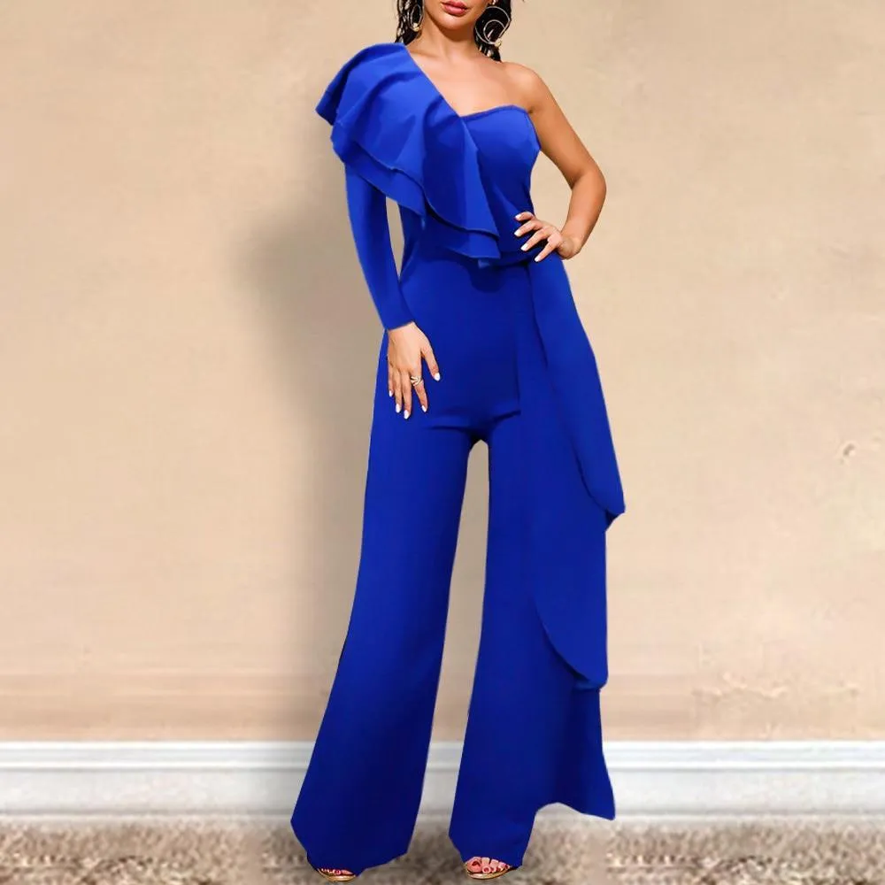 Ruffle Off-Shoulder Party Jumpsuit For Women