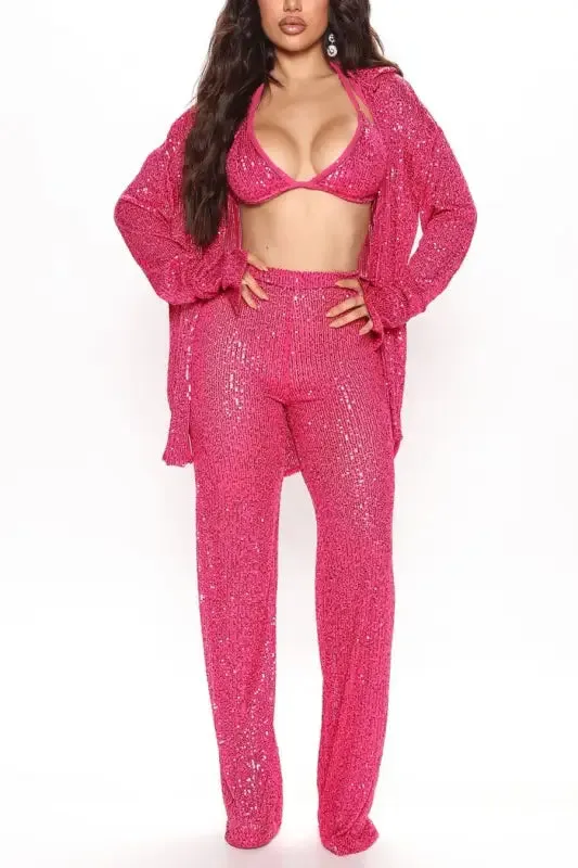 Sequin Fly Girl Pant Set (Bra Included)