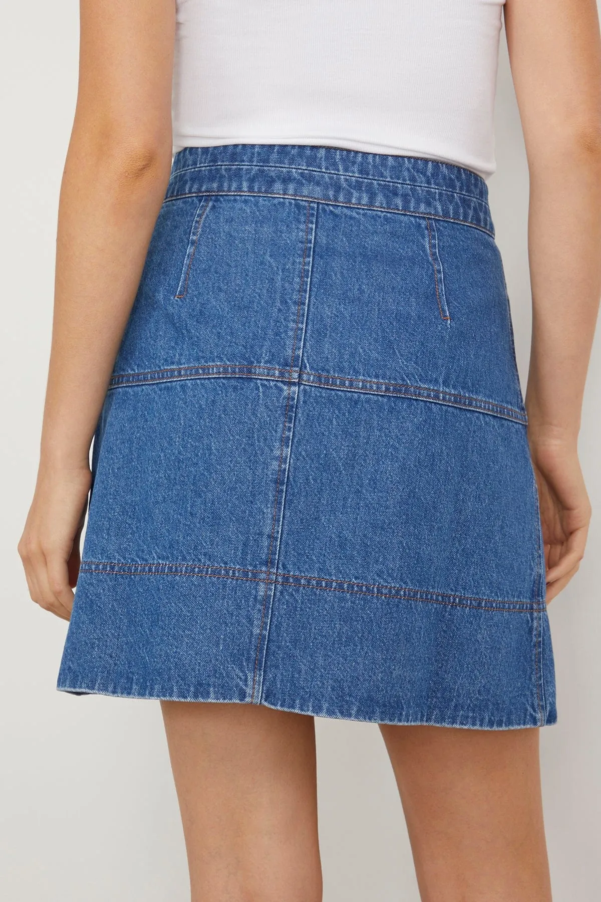 Short Hudie Skirt in Medium Indigo Blue