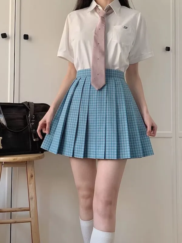 [Soft Blue] jk uniform skirt