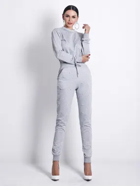 Sport Casual Solid Color Jumpsuit