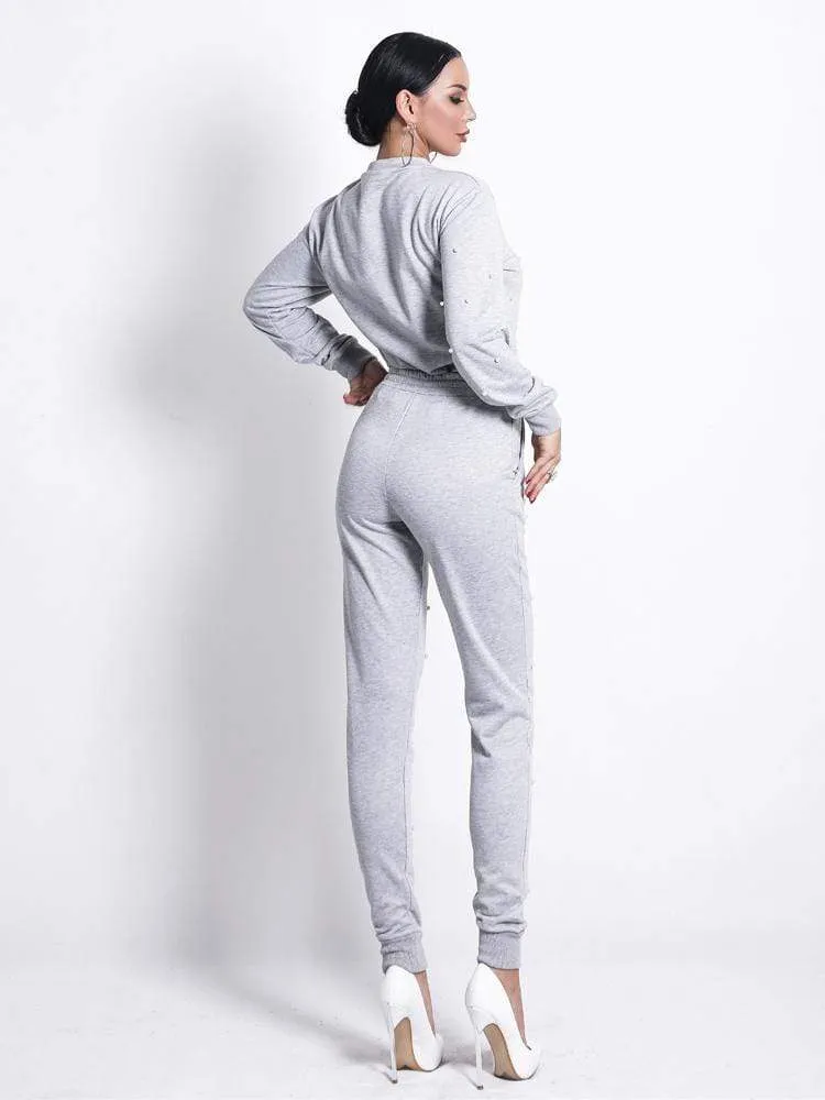 Sport Casual Solid Color Jumpsuit