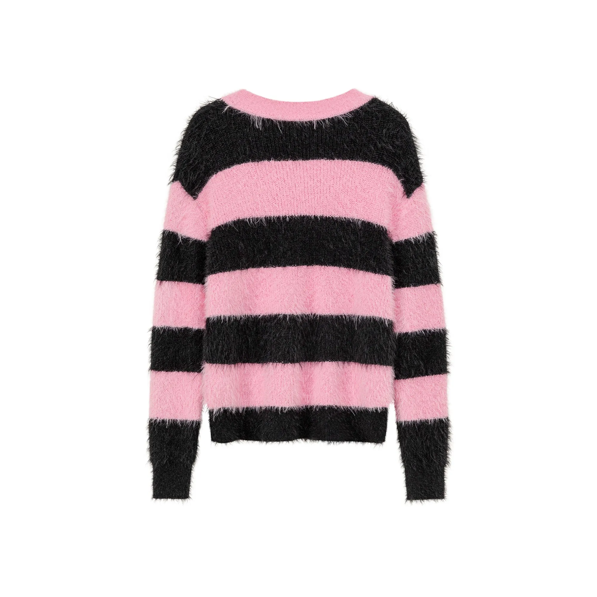 Striped V-Neck Knit Sweater