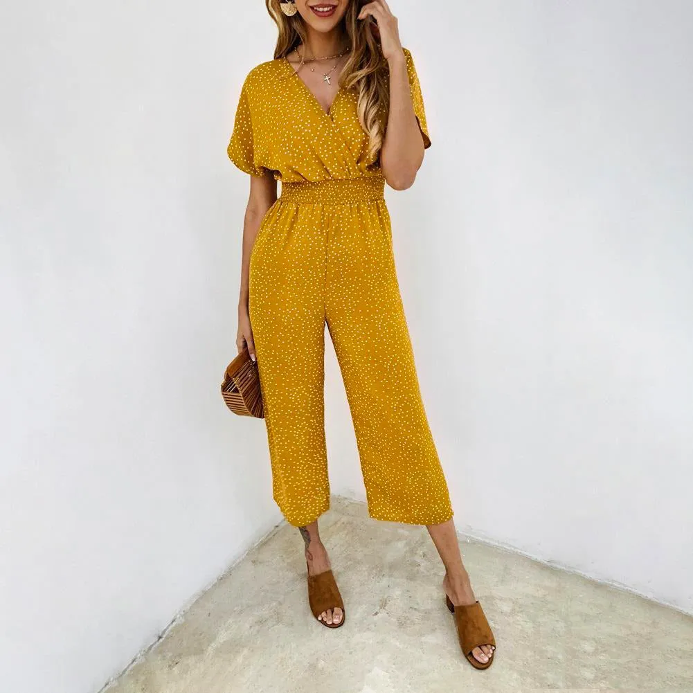 Summer Casual V-Neck Pocket Overalls