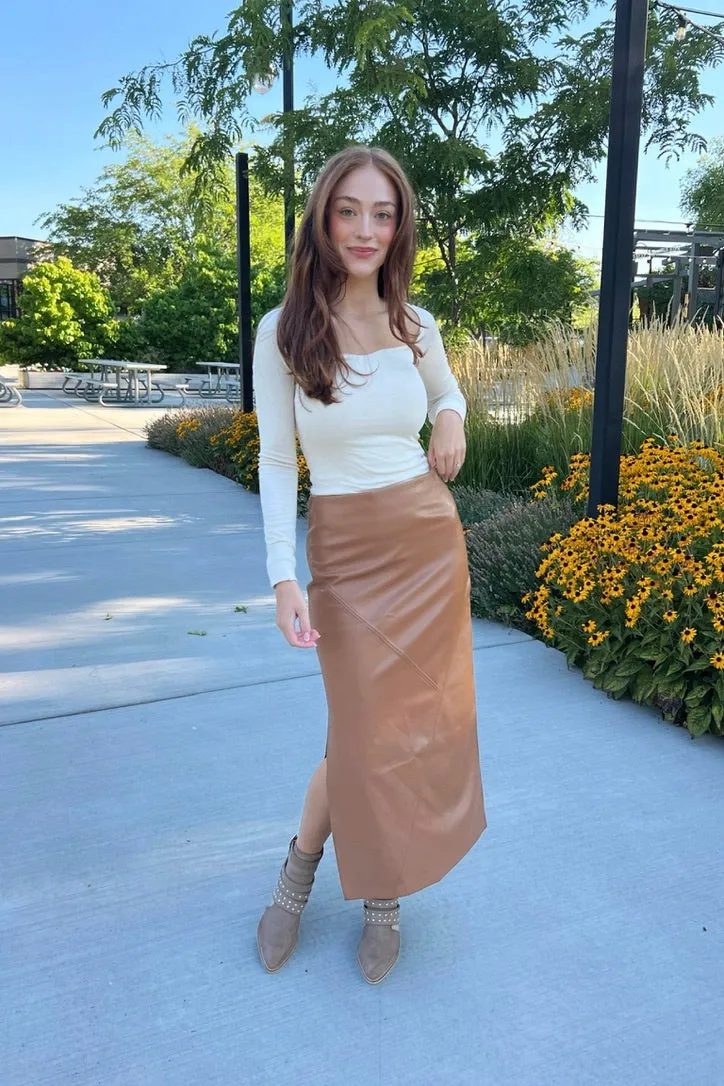 Toffee Blend Midi Skirt