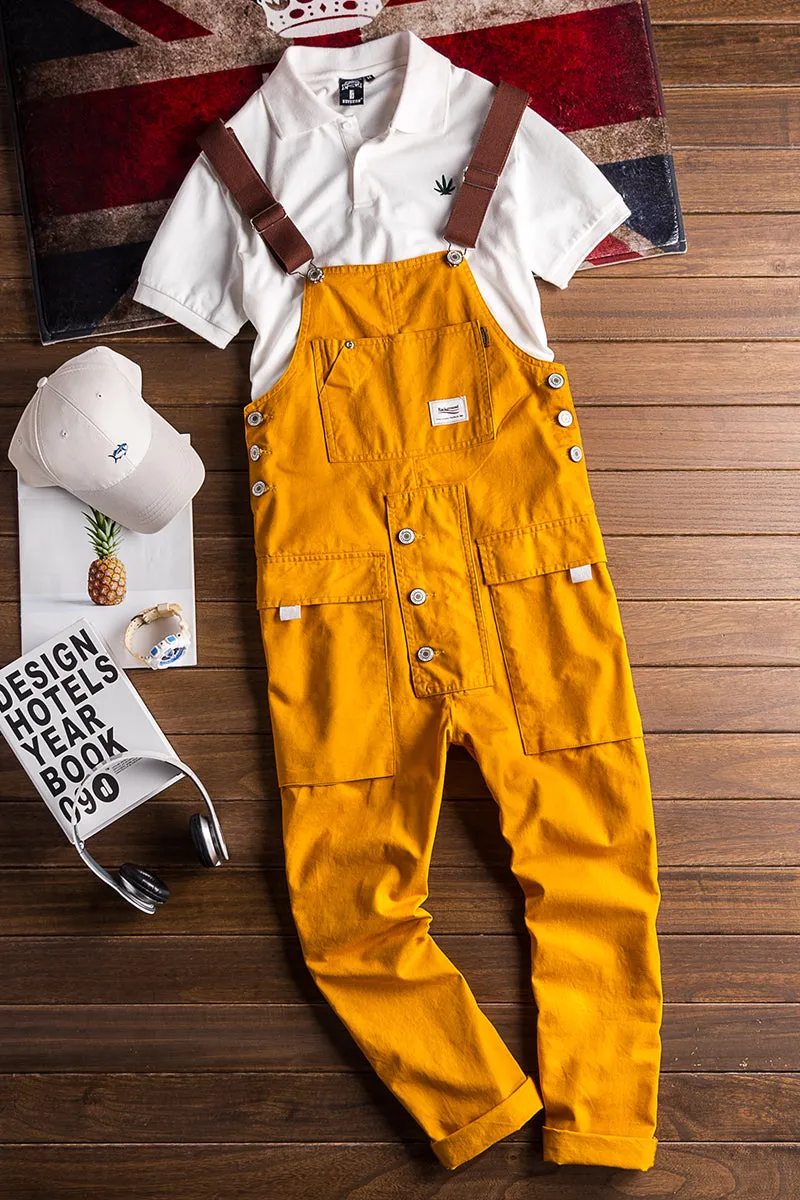 Vintage Casual Multi-Pocket Jumpsuits