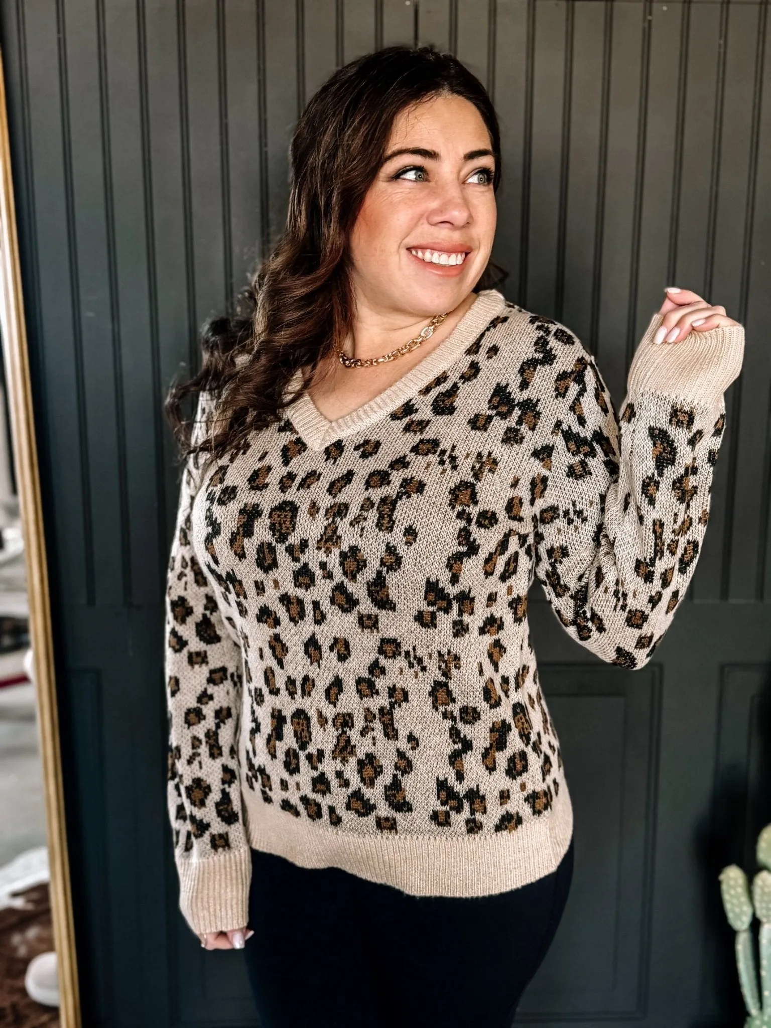 Wild Thing Leopard V-Neck Sweater