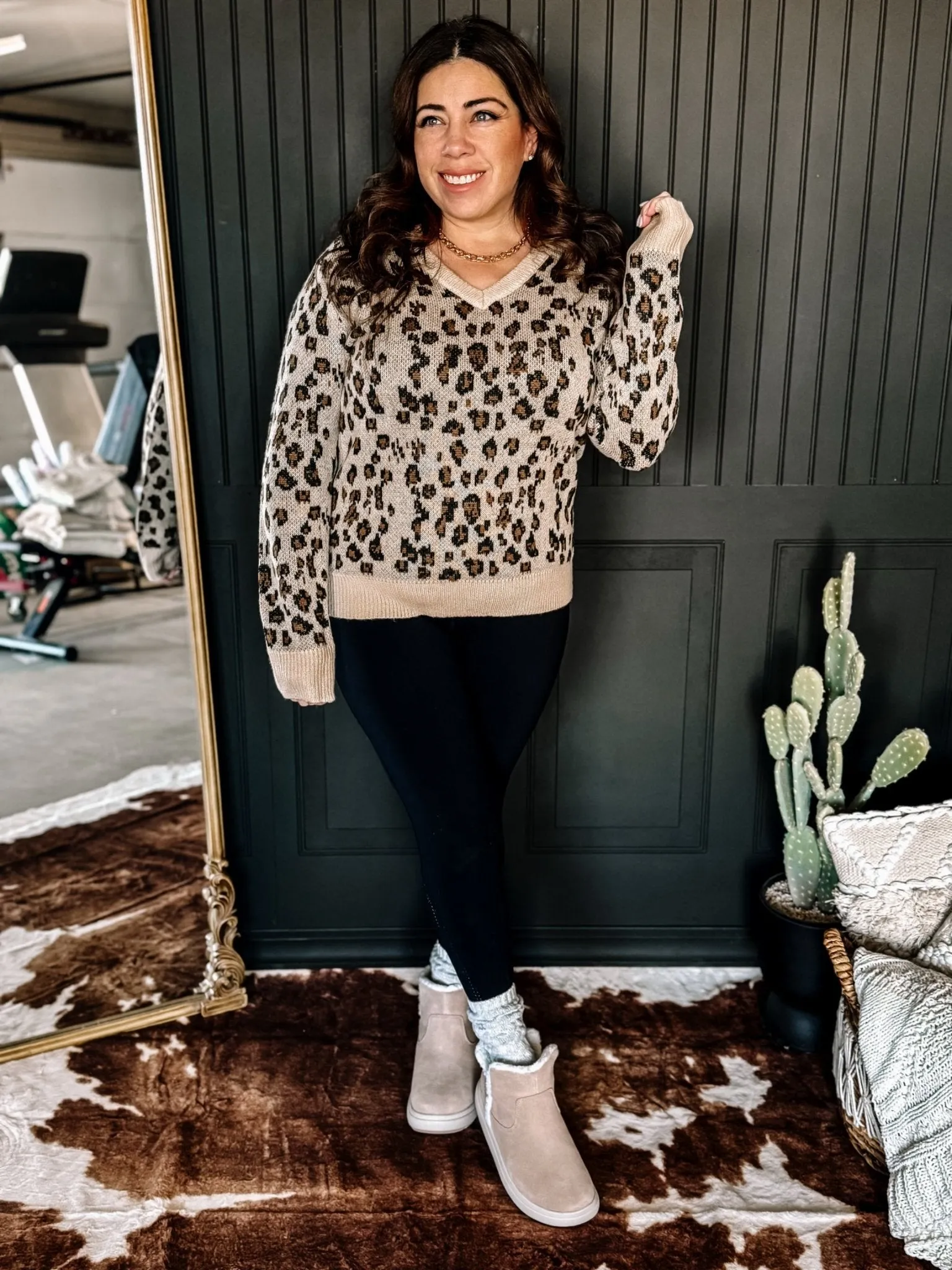 Wild Thing Leopard V-Neck Sweater