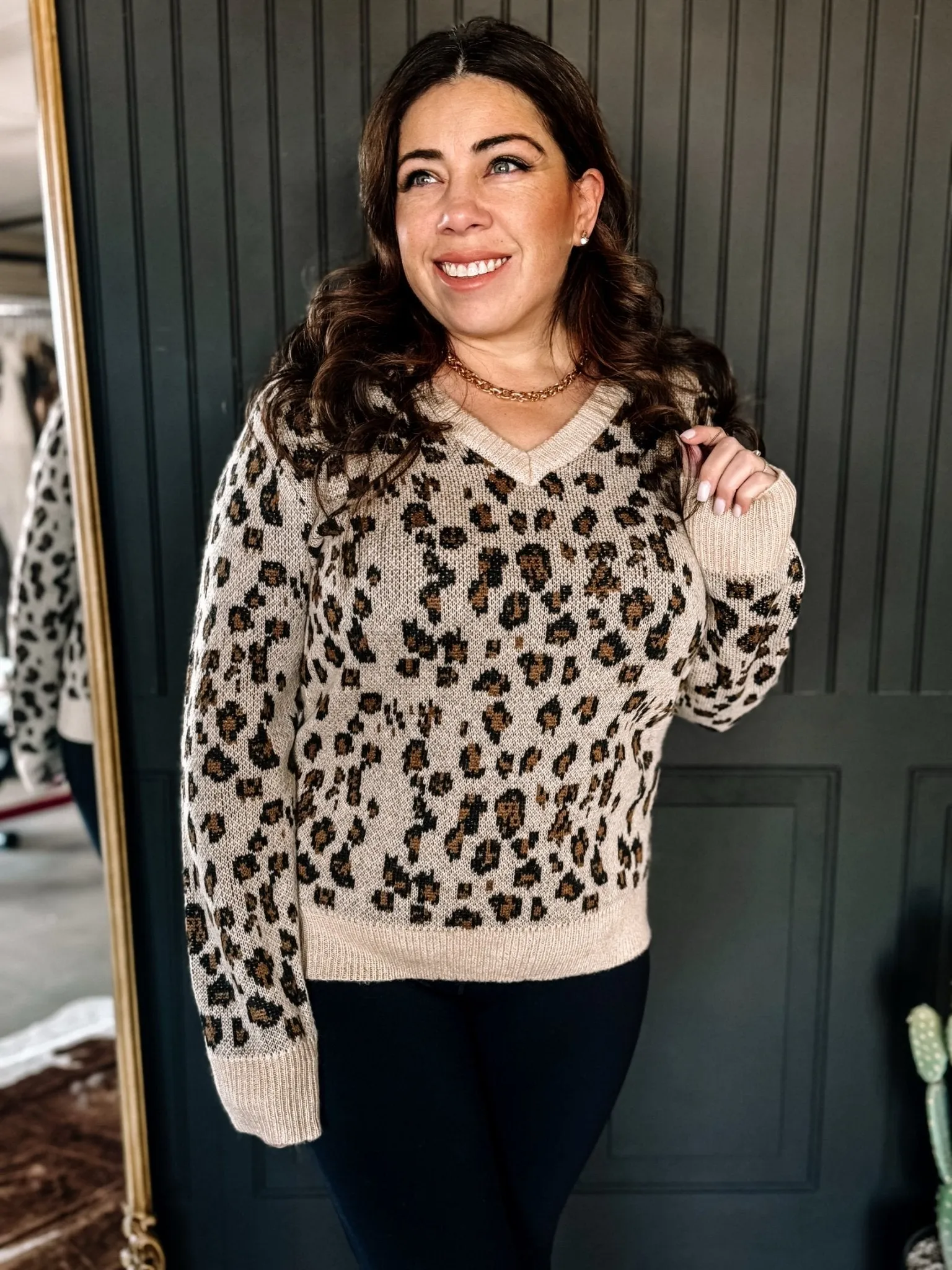 Wild Thing Leopard V-Neck Sweater