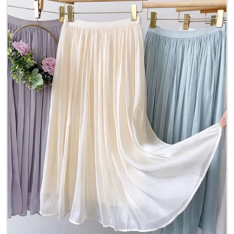 Women's Pastel Colored Fashion Designer Elegant Tulle Skirts (Midi)