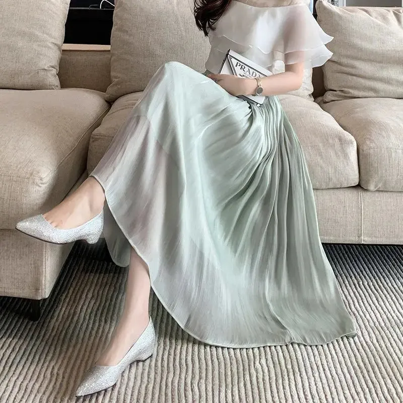 Women's Pastel Colored Fashion Designer Elegant Tulle Skirts (Midi)